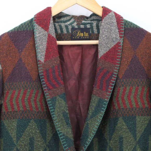 Vintage David Paul New York Southwestern Western Aztec Cardigan Womens Size XL - Picture 5 of 10